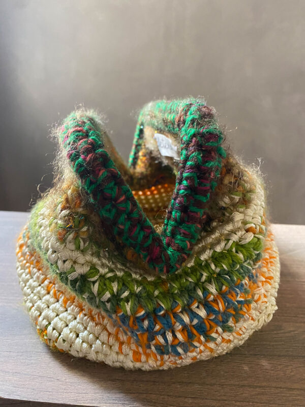 Τσαντάκι χειρός πλεκτό πολύχρωμο - 3