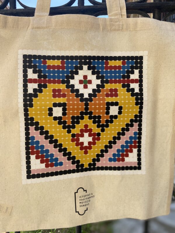 Tote bag με σχέδιο παραδοσιακό κόσμημα (μπεζ) - 2