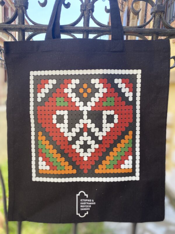 Tote bag με σχέδιο παραδοσιακό κόσμημα (μαύρο) - 1