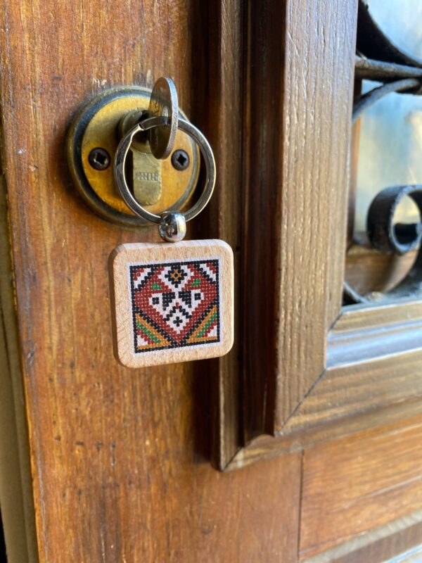 Μπρελόκ ξύλινο με σχέδιο από έκθεμα του μουσείου (καρδιά 2) - 1