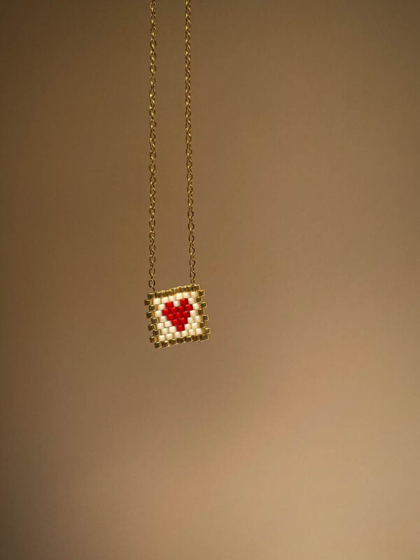 Κολιέ καρδιά λευκό - 1