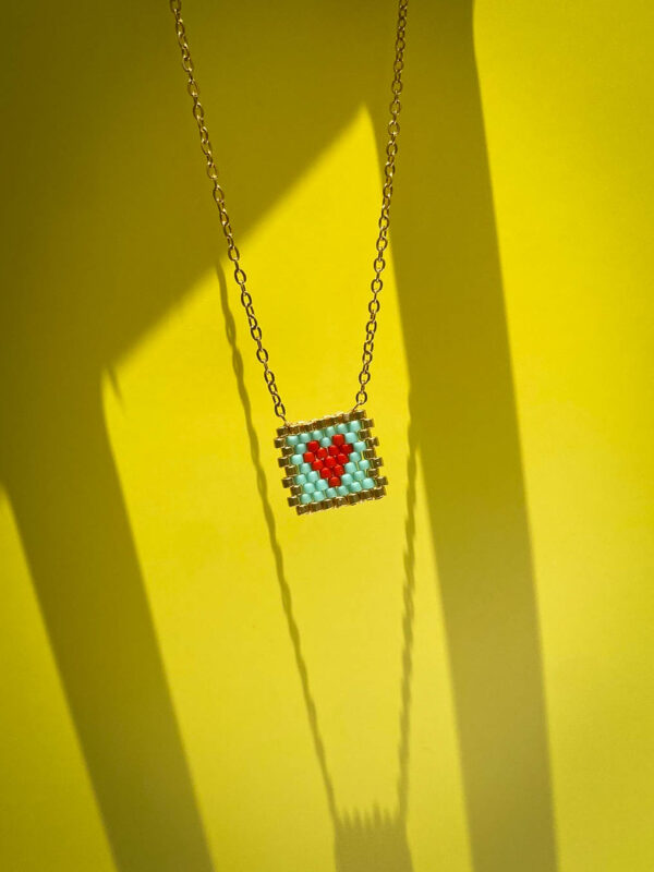 Κολιέ καρδιά γαλάζιο - 1